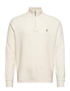 Estate-Rib Quarter-Zip Pullover Tops Knitwear Half Zip Jumpers Cream P...