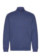 Estate-Rib Quarter-Zip Pullover Tops Knitwear Half Zip Jumpers Blue Po...