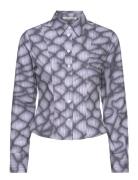 Grace Poplin Shirt Tops Shirts Long-sleeved Purple WOOD WOOD