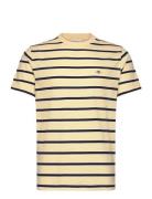Striped Ss Tshirt Designers T-Kortærmet Skjorte Yellow GANT
