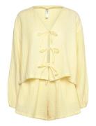 Pyjama Set Cotton Gauze Pyjamas Nattøj Yellow Lindex