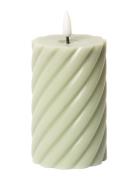 Spiralled Led Pillar Candle Home Decoration Candles Led Candles Green ...