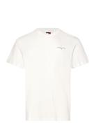 Tjm Slim Linear Chest Tee Ext Tops T-Kortærmet Skjorte White Tommy Jea...