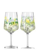 Sommertau Wineglass 2-P Limoncello Home Tableware Glass Wine Glass Whi...