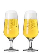 Brauchzeit Ölglas Pils 2-P Home Tableware Glass Beer Glass Multi/patte...