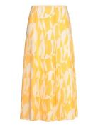 Printed Chiffon Godet Midi Skirt Skirts Knee-length & Midi Skirts Yell...