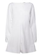 Cotton Poplin Tie-Detail Mini Dress Kort Kjole White Weekday