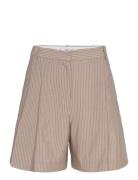 Striped Suit Bermuda Shorts Bottoms Shorts Bermudas Beige Mango