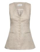 Cielo Linen Vest Blazers Sleeveless Blazers Cream Malina