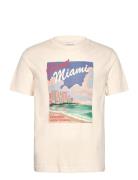 Graphic T-Shirt Tops T-Kortærmet Skjorte Cream GANT