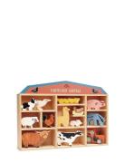 Display Shelf With 13 Wooden Animals - Farmyard Toys Playsets & Action...