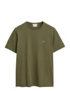 Reg Shield Ss T-Shirt Tops T-Kortærmet Skjorte Khaki Green GANT