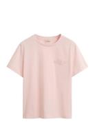 Reg Tonal Shield Ss T-Shirt Tops T-shirts & Tops Short-sleeved Pink GA...