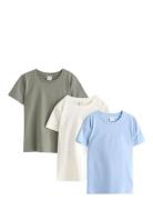 T Shirt Solid 3 Pack Basic Tops T-Kortærmet Skjorte White Lindex