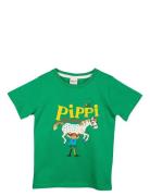Pippi T-Shirt 2 Tops T-Kortærmet Skjorte Green Martinex