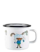 Enamel Mug Pippi And The Horse Home Meal Time Cups & Mugs Cups White P...