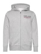 Graphic Full Zip Hoodie Tops Sweatshirts & Hoodies Hoodies Grey GANT