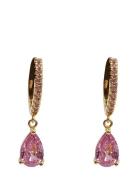 Sandrine Drop Ear Gold Pink Accessories Jewellery Earrings Hoops Gold ...