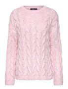 Cable Knitted Sweater Tops Knitwear Jumpers Pink Gina Tricot