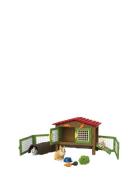 Schleich Rabbit Hutch With 3 Rabbits Toys Playsets & Action Figures Pl...