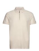 Dc Performance Zip Polo Tops Polos Short-sleeved Cream Tommy Hilfiger
