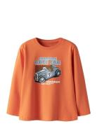 Nmmvux Ls Top Tops T-shirts Long-sleeved T-Skjorte Orange Name It