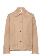 Sissel Distressed Light Taupe Jakke Denimjakke Beige Brixtol Textiles