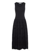 Openwork Embroidered Combined Dress Knælang Kjole Black Mango