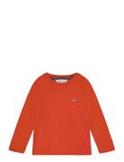 Shield Ls T-Shirt Tops T-shirts Long-sleeved T-Skjorte Orange GANT