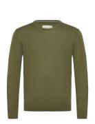 Extrafine Merino Wool C-Neck Tops Knitwear Round Necks Khaki Green GAN...