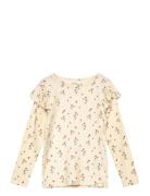 Nmflavo Eve Ls Slim Top Lil Tops T-shirts Long-sleeved T-Skjorte Cream...