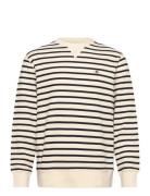 Striped Waffle Sweat C-Neck Tops Sweatshirts & Hoodies Sweatshirts Cre...