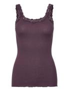 Rwbabette Sl Deep Back Lace Top Tops T-shirts & Tops Sleeveless Burgun...