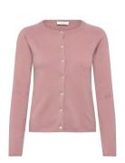 Rwlaica Ls O-Neck Raglan Cardigan Tops Knitwear Cardigans Pink Rosemun...