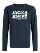 Jjgeplas Tee Ls Crew Neck Mni Tops T-shirts Long-sleeved T-Skjorte Nav...
