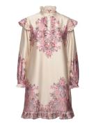 Reno Ruby Ruffle Dress Knælang Kjole Pink Noella
