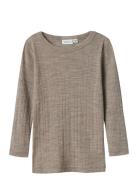 Nmmwang Wool Needle Ls Top Solid Noos Tops T-shirts Long-sleeved T-Skj...
