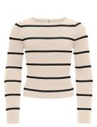 Kogibi Ls Rib Boatneck Cp Knt Tops Knitwear Pullovers Cream Kids Only