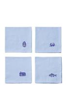 Napkins 4-Pack Josefin La Mer Home Textiles Kitchen Textiles Napkins C...