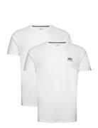 Basic T Small Logo 2 Pack Tops T-Kortærmet Skjorte White Alpha Industr...