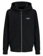 Jjesoho Sweat Zip Hood Noos Jnr Tops Sweatshirts & Hoodies Hoodies Bla...
