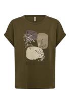 Sc-Rina Fp Tops T-shirts & Tops Short-sleeved Khaki Green Soyaconcept