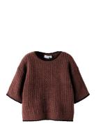Nkfkiras Ss Knit Tops Knitwear Pullovers Burgundy Name It