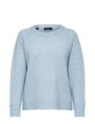 Slflulu Ls Knit O-Neck B Noos Tops Knitwear Jumpers Blue Selected