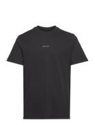 Slhaspen Print Ss O-Neck Tee W Noos Tops T-Kortærmet Skjorte Black Sel...