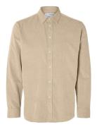 Slhregowen-Cord Shirt Ls Noos Tops Shirts Casual Cream Selected