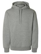 Slhreg-Dan Sweat Hood O Tops Sweatshirts & Hoodies Hoodies Grey Select...