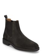 Slhjoseph Suede Chelsea Boot Støvlet Chelsea Boot Black Selected