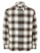 Slhregowen-Grindle Check Shirt Ls Tops Shirts Casual Brown Selected