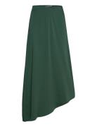 Slfjean Mw Asymetric Ankle Skirt B Skirts Maxi Skirts Green Selected